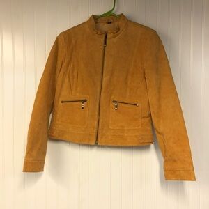 Michael Michelle USA Women's Tan Mustard Leather Suede Jacket Large